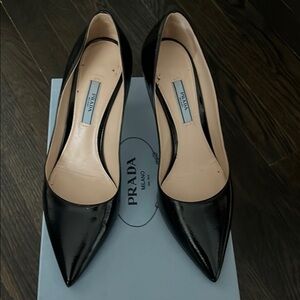 Prada Women's Black Patent Leather Heels